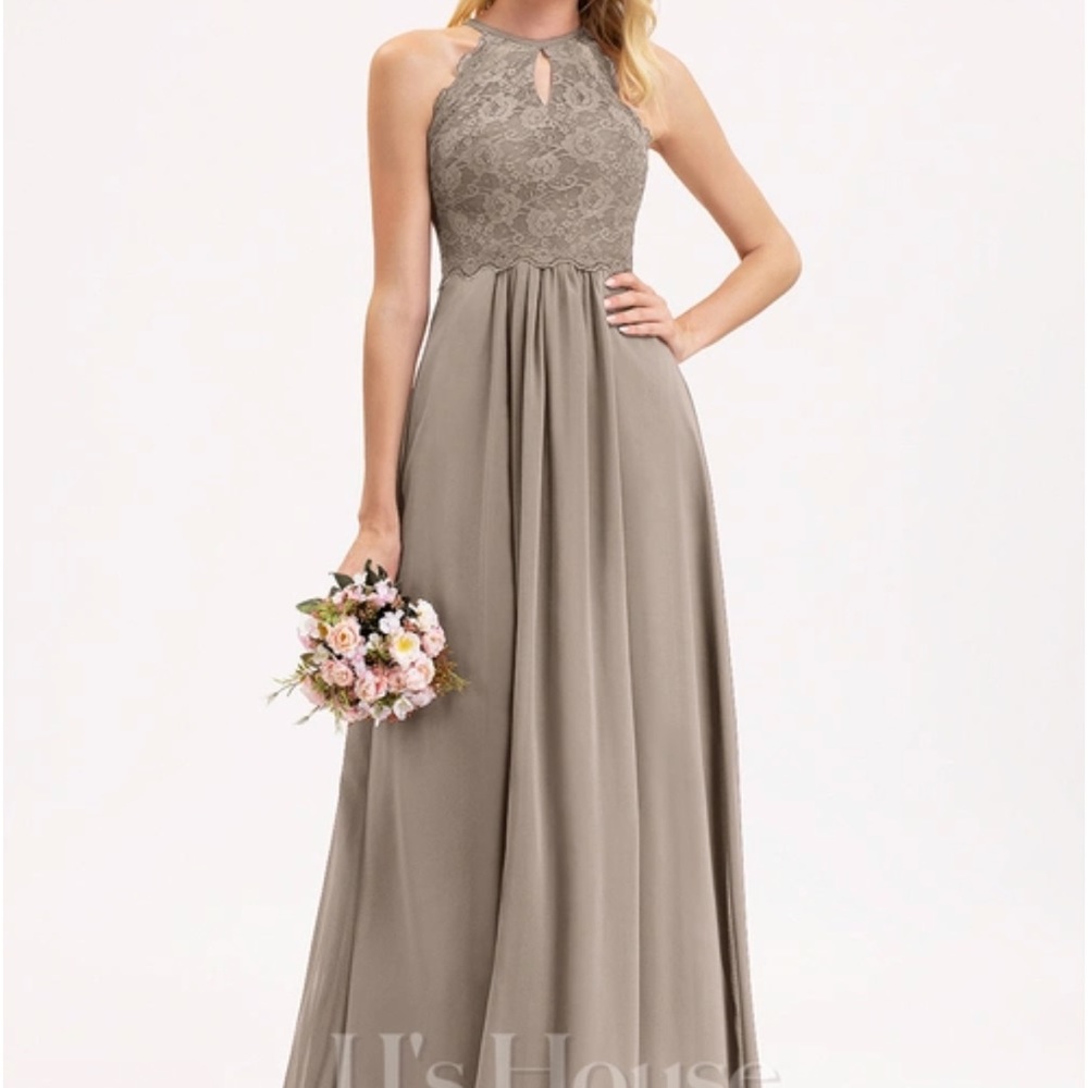 Bridesmaids dress- taupe size 6